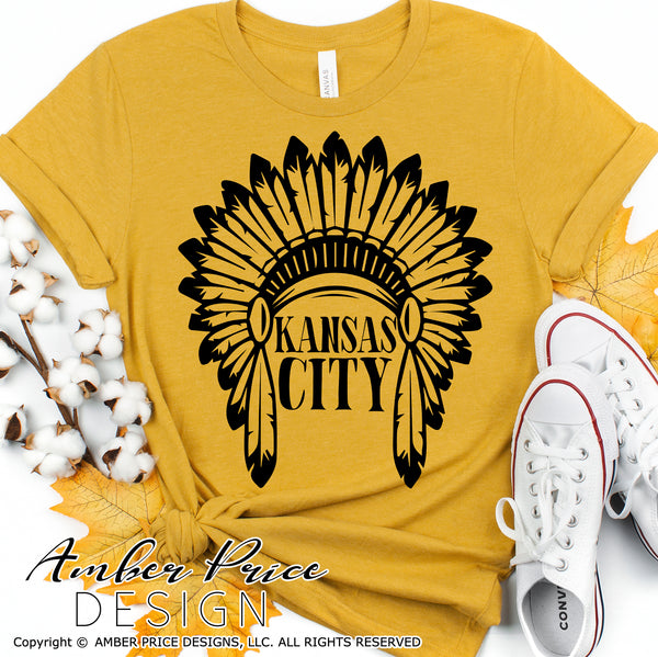 NEW Kansas City Football Headdress T-Shirt