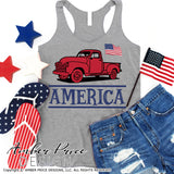 4th of July farm truck SVG USA America Red Farm Truck SVG PNG DXF, USA SVG, 4th of July SVGs, amber price design