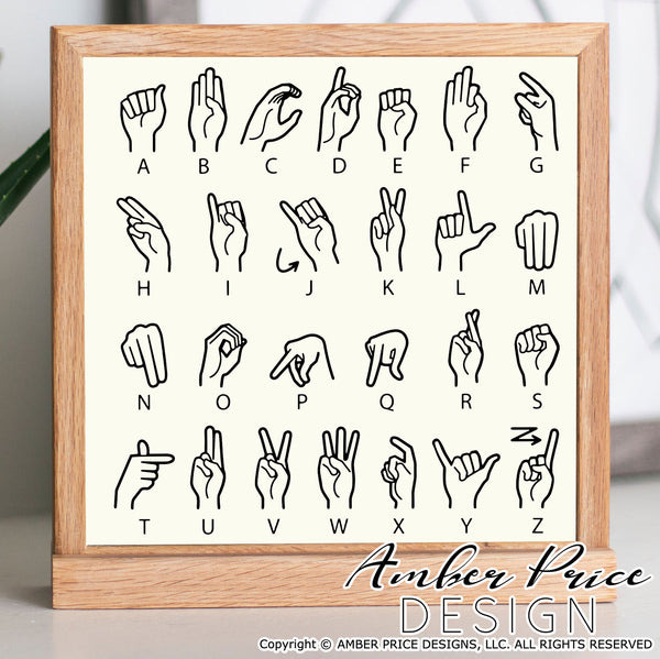 Sign Language alphabet SVG, PNG, DXF, ASL alphabet svg, American Sign Language SVG, clipart, kid, adult, hearing impaired svg, DIY shirt design, cut file, layered vector, for Cricut silhouette crafters crafting craft