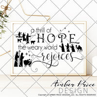A thrill of hope the weary world rejoices SVG, Nativity Scene SVG, Christmas svg, Cute Christmas ornament SVG, Jesus is the reason SVGs, winter shirt craft, DIY silhouette projects vector files for home decor. SVG Silhouette SVG SVG Files for Cricut Project Ideas Simply Crafty SVG Bundles Vector | Amber Price Design 