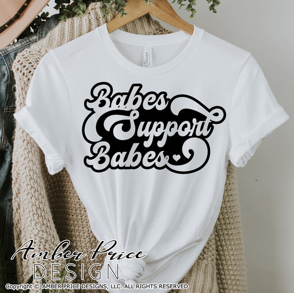 Babes support babes svg, Boss Babe SVG, Boho Girl Boss SVG, female Empowerment  svg, Retro Entrepreneur png, cute Boss SVG shirt craft DIY Cricut silhouette projects vector files for home decor. Free SVGs for Silhouette SVG Files for Cricut Project Ideas Simply Crafty SVG Bundles Vector | Amber Price Design | amberpricedesign.com