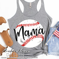 Baseball Mama SVG PNG DXF Distressed baseball clipart
