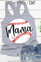 Baseball Mama SVG PNG DXF Distressed baseball clipart