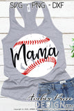 Baseball Mama SVG PNG DXF Distressed baseball clipart