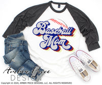 Retro baseball mom distressed svg png dxf sublimation