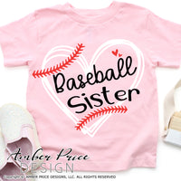 Baseball Sister SVG PNG DXF, Baseball SVG, Baseball Heart SVG, Baseball love svg, design svg png dxf baseball family svg, softball sister svg, softball shirt svg, baseball shirt file, cricut, silhouette, amber price design, sublimation, distressed Free SVG for Cricut project ideas silhouette crafts | Amber Price Design