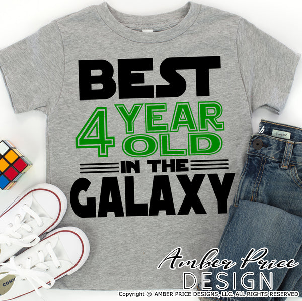 Best 4 year old in the galaxy SVG, Make your own Star wars birthday shirt for your 4th birthday with my unique Star Wars Birthday SVG cut file vector for cricut and silhouette cameo files. DXF and PNG sublimation file included. Cricut SVG Files for Cricut Project Ideas SVG Bundles Design Bundles | Amber Price Design