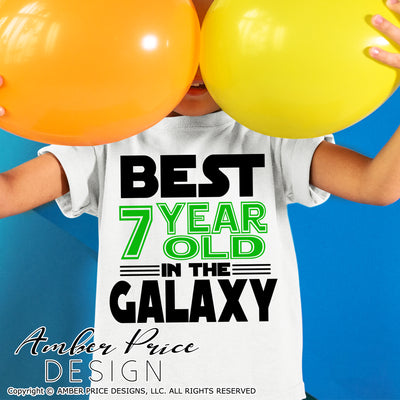 Best 7 year old in the galaxy SVG, Make your own Star wars birthday shirt for your 7th birthday with my unique Star Wars Birthday SVG cut file vector for cricut and silhouette cameo files. DXF and PNG sublimation file included. Cricut SVG Files for Cricut Project Ideas SVG Bundles Design Bundles | Amber Price Design
