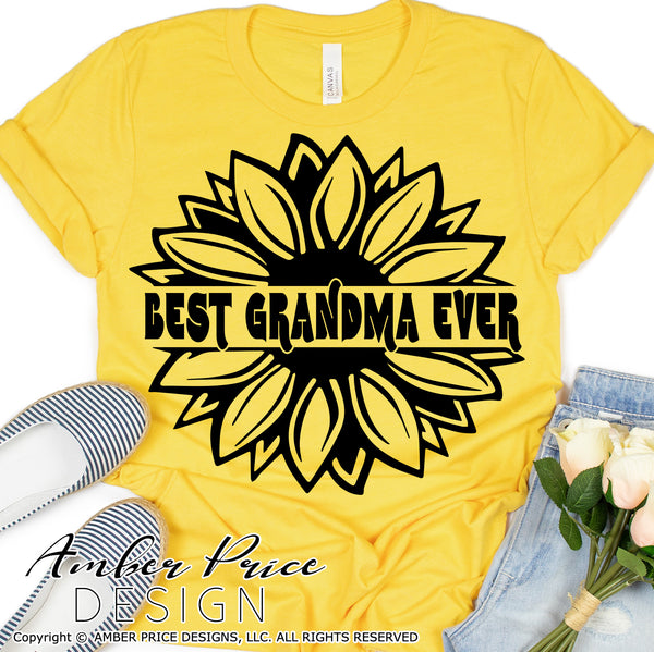 Best Grandma Ever Retro Sunflower SVG PNG DXF Boho design