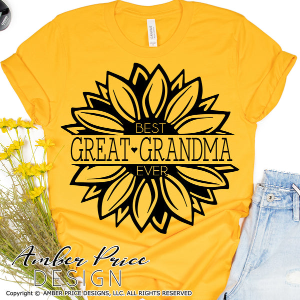 Best Great Grandma Ever sunflower SVG PNG DXF design