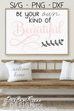 Be your own kind of beautiful SVG cut file for cricut, silhouette, Baby Girl Nursery SVG, new baby onesie SVG. DXF and PNG version also included. Cute and Unique sublimation file. Silhouette SVG Files for Cricut, Cricut Projects Cricut Project Ideas Simply Crafty SVG Bundles Design Bundles, Vectors | Amber Price Design