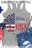 Born in the USA American Flag Sunflower PNG, 4th of July sunflower sublimation file, distressed american flag sunflower png, born in the usa, screen print file, download, amber price design