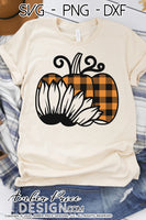 Sunflower Pumpkin SVG, Pumpkin Patch SVG, Plaid pumpkin clipart Fall SVG, DIY women's Fall t-shirt SVG, October SVG cut file for cricut, silhouette DXF & PNG also. Cute Unique sublimation file. Cricut SVG Silhouette Files for Cricut Project Ideas, Simply Crafty SVG Bundles Design Bundles, Vectors | Amber Price Design
