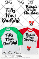 Bump's first Christmas SVG, Feliz Navi-Daddy SVG, Couple's Christmas Maternity SVG for winter! His & Hers Christmas Pregnancy reveal SVG, Maternity shirt project! Announce you're expecting twin pregnancy shirt design for winter! Pregnancy Announcement SVG is PERFECT for your pregnancy craft PNG DXF Amber Price Design