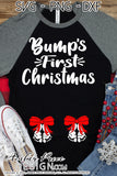 Bump's first Christmas SVG Christmas Maternity SVG for winter! Cute DIY Christmas Pregnancy reveal SVG file for your Maternity shirt project! Announce you're expecting with our creative twin pregnancy shirt design for winter! My Pregnancy Announcement SVG is PERFECT for your pregnancy craft PNG DXF | Amber Price Design