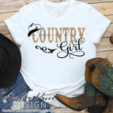 Country girl svg cute cowgirl cowboy hat dxf png country and western samantha font clipart layered vector design cut file cricut silhouette
