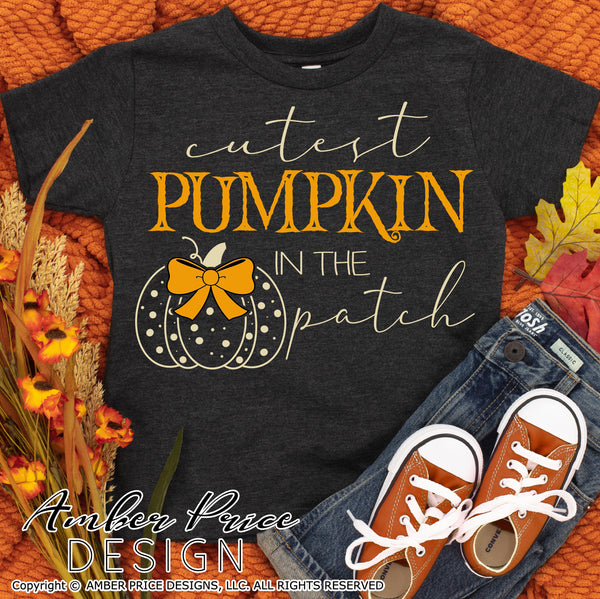 Cutest pumpkin in the patch SVG, Super cute Kid's Fall SVG Pumpkin SVG, for DIY October SVG cut file for cricut, silhouette DXF and PNG also included. EPS by request. Cute Unique sublimation file. Cricut SVG Silhouette Files for Cricut Project Ideas Simply Crafty SVG Bundles Design Bundles, Vector | Amber Price Design