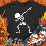 Kid's Halloween SVG, Dabbing skeleton SVG, Boy's Halloween SVG cut file for cricut, silhouette, Funny Halloween shirt SVG, PNG and DXF. Halloween Shirt Vector for Fall and Autumn. Kid's Fall Halloween shirt DXF PNG version also included. Cricut craft project ideas. Cute and Unique sublimation PNG | Amber Price Design