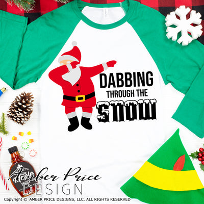 Dabbing through the snow SVG with dabbing Santa, Kid's Christmas SVGs, DIY Festive Holiday Shirts cut file for cricut, silhouette cWinter t-shirt design. DXF & PNG included. Cute and Unique sublimation file. Silhouette Files for Cricut Project Ideas Simply Crafty SVG Bundles Design Bundles, Vectors | Amber Price Design