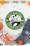 Deadly nightshade coffee co SVG, Nightmare before Christmas Halloween SVG cut file for cricut, silhouette, Jack Skellington Halloween shirt SVG. Jack Skeleton Halloween Shirt Vector for Fall and Autumn. Women's Fall Halloween shirt DXF PNG versions included. EPS by request. Sublimation PNG file. From Amber Price Design