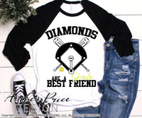 Diamonds are a girl's best friend softball SVG PNG DXF, Softball vector, baseball diamond svg, softball diamond svg, cut file, for cricut, for silhouette
