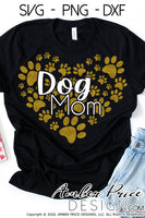 Dog mom paw print heart SVG PNG DXF