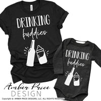 drinking buddies svg png dxf father son svg, baby bottle beer bottle svg, pong dxf, cut file design for cricut