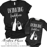 drinking buddies svg png dxf father son svg, baby bottle beer bottle svg, pong dxf, cut file design for cricut