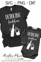 drinking buddies svg png dxf father son svg, baby bottle beer bottle svg, pong dxf, cut file design for cricut
