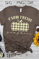Farm Fresh Pumpkins SVG, Super cute women's Fall SVG, for DIY shirt, October SVG cut file for cricut, silhouette, DXF and PNG also included. EPS by request. Cute and Unique sublimation file. Cricut SVG Silhouette Files for Cricut Project Ideas, Simply Crafty SVG Bundles Design Bundles, Vectors | Amber Price Design