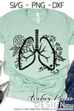 Floral Lungs SVG PNG DXF digital Lung clipart design