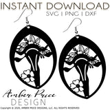 Floral Uterus SVG Uterus Earrings SVG Midwife Gift | earrings cut file for cricut, silhouette, glow forge, digital cut file for vinyl cutting machines like Cricut, and Silhouette. Includes 1 zipped folder containing each SVG file, DXF file, and PNG file. This is a High Res file, at full 300 dpi resolution | Amber Price Design