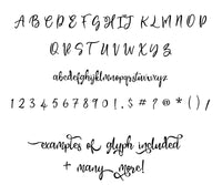 Handwritten cursive font, Hand lettered calligraphy script font svg, script font svg font, cricut font, silhouette font, hand lettered script font, download font, instant download, procreate font, ​digital download, font design, fonts for cricut, fonts for silhouette, dxf font, otf font, fonts for procreate | Amber Price Design