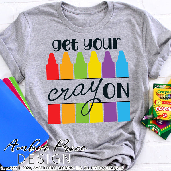 Get your cray on SVG, back to school shirt SVG, last day of school cut file for cricut, silhouette, elementary school SVG, teacher SVG. Custom school Vector for going into Kindergarten, Pre-K SVG, Preschool SVGs Layered SVG DXF and PNG version also included. Cute and Unique sublimation file. From Amber Price Design