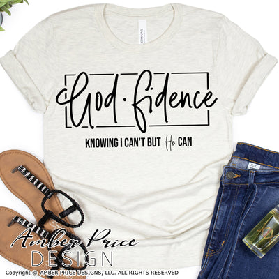 Godfidence SVG god-fidence SVG, Knowing I can't but HE can SVG, PNG, DXF Chrisitian SVGs for cricut cute Christian SVGs hand lettered scripture design bible verses decor sign stencil DIY Cricut svg Silhouette Dxf, christian decor svgs