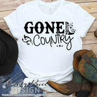 Gone Country SVG, Rodeo SVG, Country girl svg, cowgirl svg, country and western svg, png, dxf, cricut, silhouette, vector, cut file, clipart