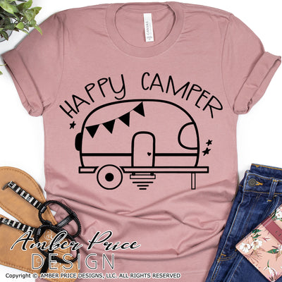 Happy camper SVG PNG DXF vintage camper clipart