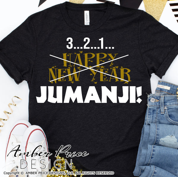 Happy New Year JUMANJI SVG, Funny New Year SVG, New Years Eve SVG PNG DXF. NYE shirt SVGs, DIY New years eve party Shirt cricut NYE svg silhouette Winter new year tshirt design. Unique sublimation print file. Silhouette Files for Cricut Project Ideas Simply Crafty SVG Bundles Design Bundles Vectors | Amber Price Design