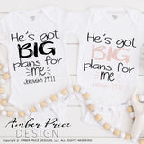 He's got big plans for me SVG Jeremiah 29:11 svg Christian baby svg, baby shower svg, christian onesie design, cut file, vector, bible verse scripture, kids clothes DIY gifts, for cricut, silhouette