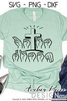 He is Risen SVG American Sign Language SVG ASL SVG Hearing Impaired SVG Deaf SVG Christian SVG Easter SVG Resurrection SVG PNG DXF Cut file for cricut silhouette