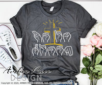 He is Risen SVG American Sign Language SVG ASL SVG Hearing Impaired SVG Deaf SVG Christian SVG Easter SVG Resurrection SVG PNG DXF Cut file for cricut silhouette