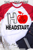 H is for headstart SVG. Our cute Preschool teacher shirt SVG is designed for use with cricut, silhouette. Preschool / Headstart Teacher SVG. Custom Pre-K Vector for going into Head start, Pre-K SVG, Preschool SVGs Layered SVG DXF and PNG version also included. Cute and Unique sublimation file. From Amber Price Design