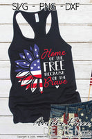 Home of the free because of the brave svg, patriotic sunflower svg, red white and blue sunflower svg,png, dxf, 4th of july svg, america svg, america shape svg, america shape clipart, png, dxf, for cricut, amber price design