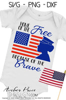 Home of the free because of the brave SVG, female soldier SVG, veteran svg, military svg, PNG, DXF, 4th of July svg, patriotic svg, usa svg, america svg, amber price design
