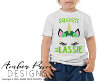 sassy lil lassie st patrick's day unicorn svg png dxf