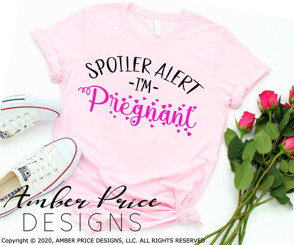 Spoiler alert I'm pregnant svg png dxf