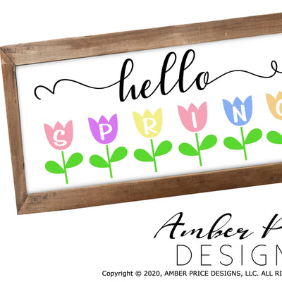 Hello Spring SVG PNG DXF