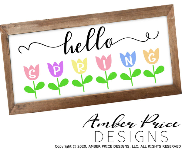 Hello Spring SVG PNG DXF