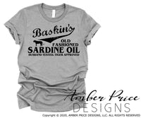 Baskin's old fashioned sardine oil SVG PNG DXF