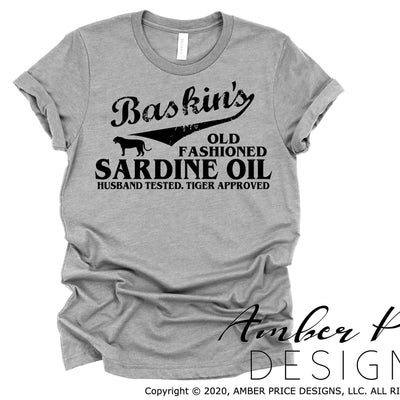 Baskin's old fashioned sardine oil SVG PNG DXF